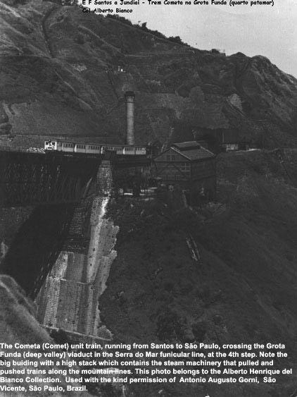 Crossing the Grota Funda viaduct on the Serra do Mar line