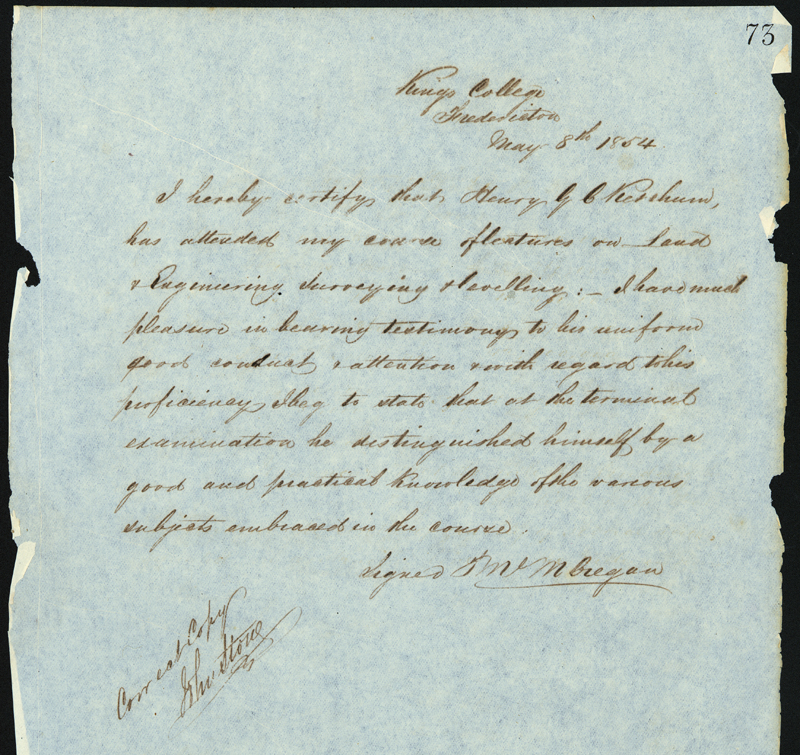 1854 engineering certificate