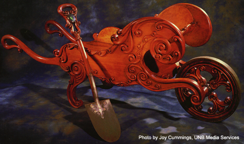 Ceremonial wheelbarrow and spade