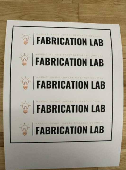 Image of example stickers printed onto sticker paper