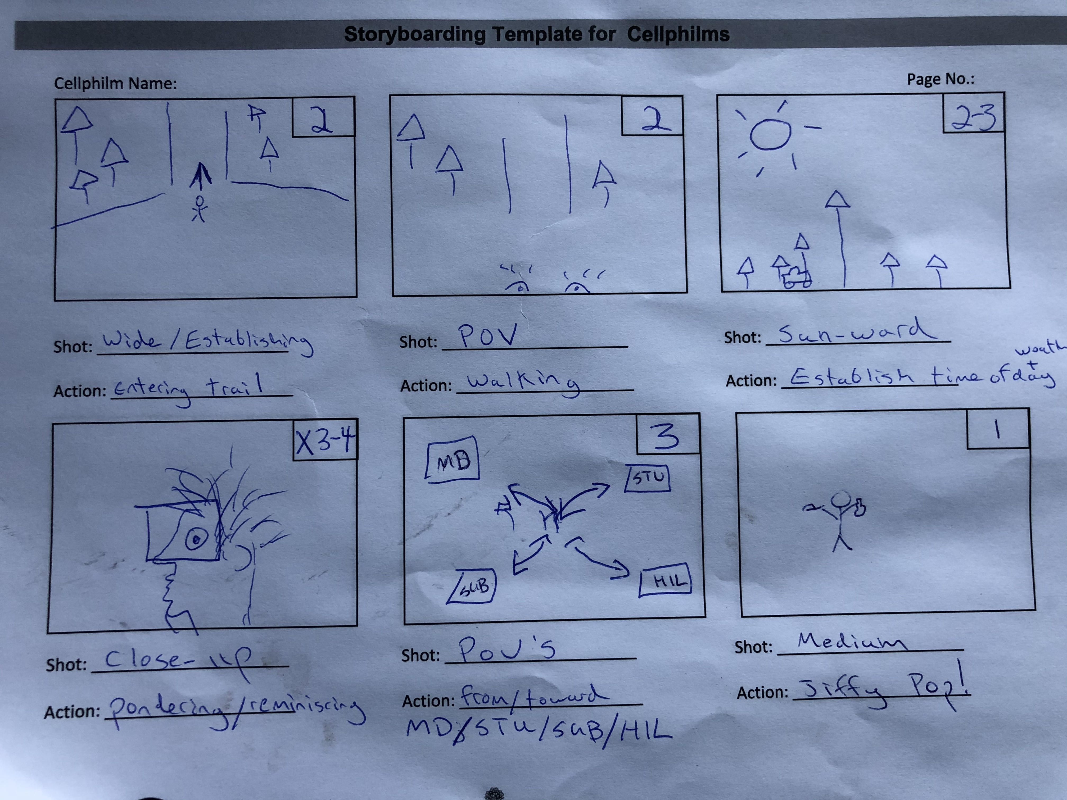 Storyboarding example ->