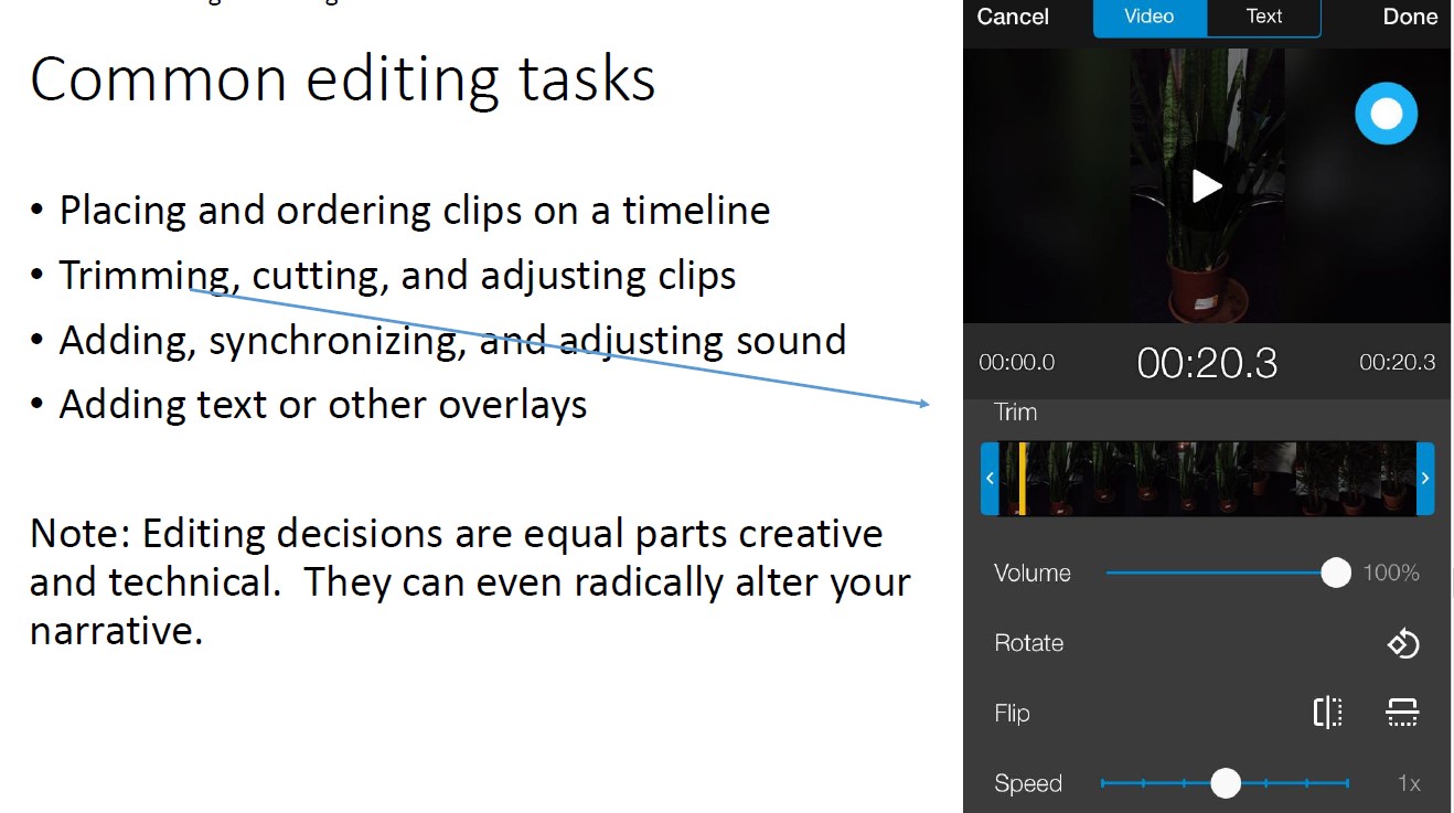 Common editing tasks in weVideo