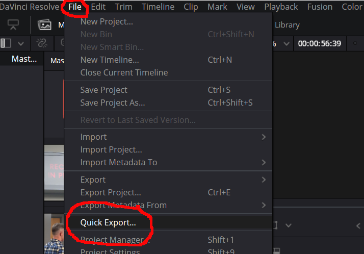 Davinci Quick Export