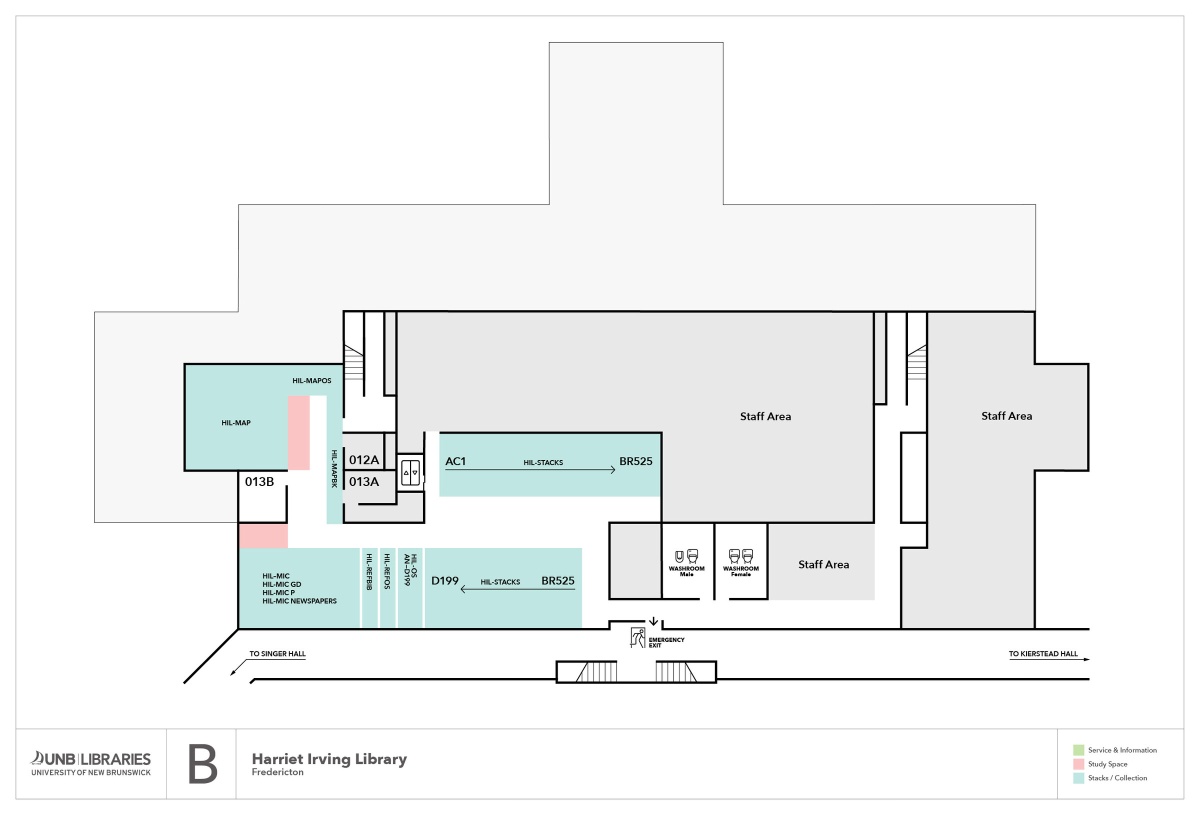 Harriet Irving Library: Basement Floor Plan