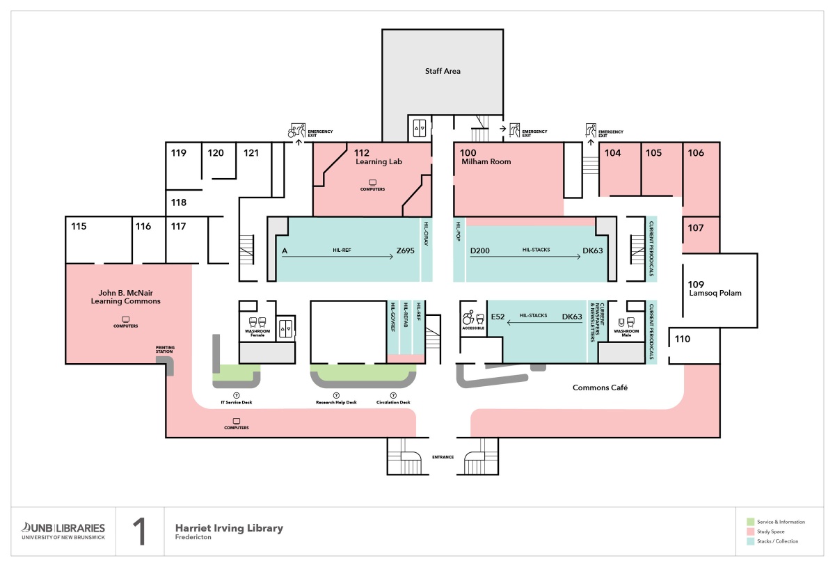 Harriet Irving Library: First Floor Plan