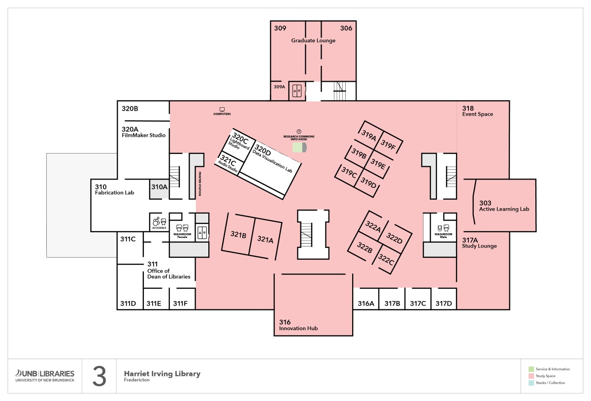 Harriet Irving Library: Third Floor Plan