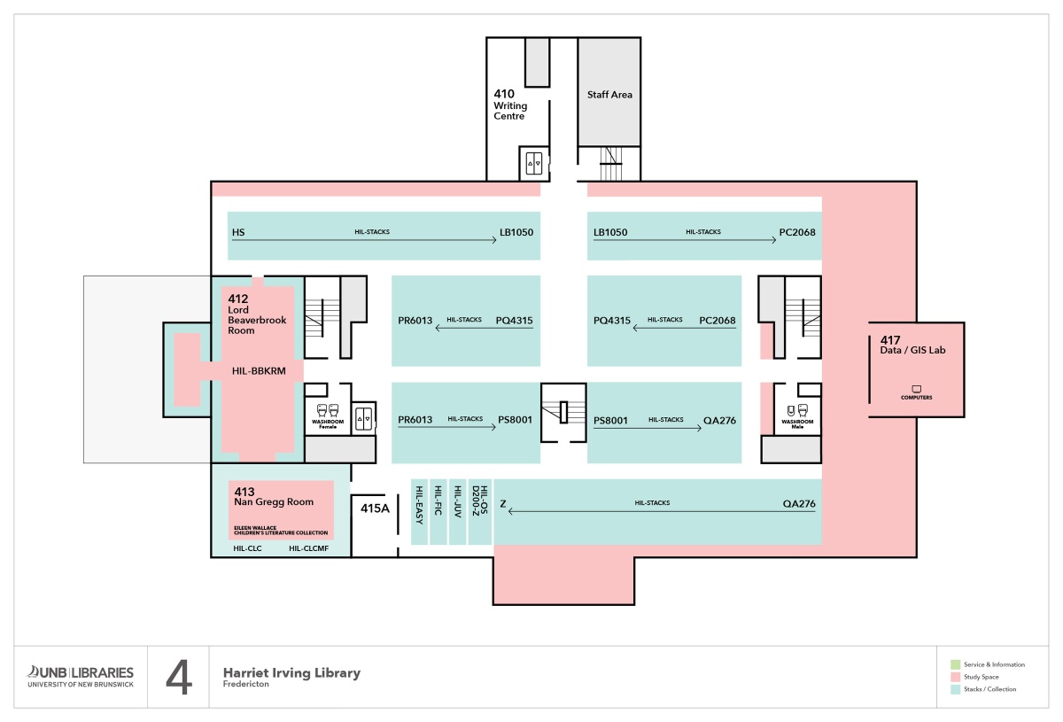 Harriet Irving Library: Fourth Floor Plan