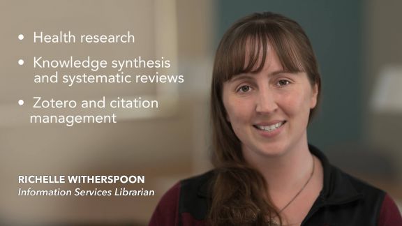 Ask Richelle about health research, knowledge synthesis and systematic reviews or Zotero and citation management.