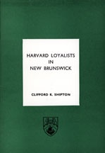 Harvard Loyalists in New Brunswick - Cover