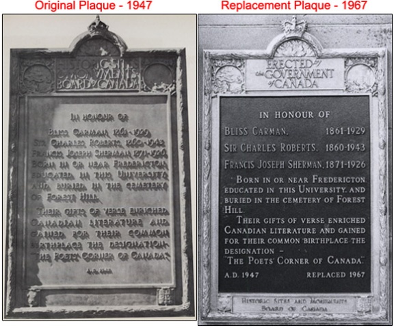 Original and new Poet's Corner plaques compared