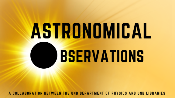 A solar eclipse image with the words "Astronomical Observations"