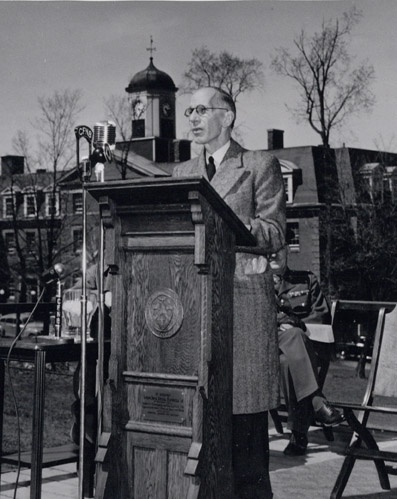 Right Honourable Vincent Massey at podium