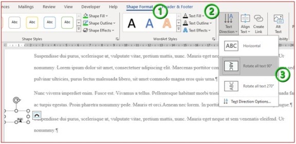 ETD Support - Rotate Page Numbers in Word