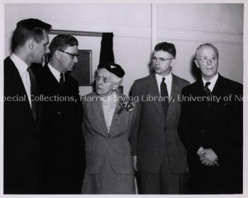 Photo taken at the plaque unveiling ceremony, May 1954. UA PC; Series UA PC 11; Item no. 9 (7).