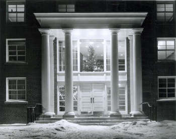 Aitken House doorway at Christmas time. UA PC 9 no. 59 (1).