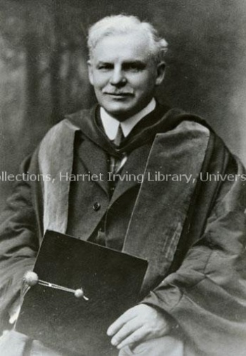 The author of this history, Cecil C. Jones, UNB President 1906-1940, [193-?]. UA PC 1; no. 80f. Photo credit: Harvey Studios.