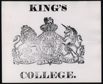 King's College coat of arms, [18--]. Acc. 2010.05; Series 1; Item no. 233, File 10.