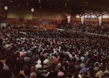 Encaenia ceremony at the Lady Beaverbrook Rink, 1973. PR; Series 1; Sub-series 3; Item 5731.