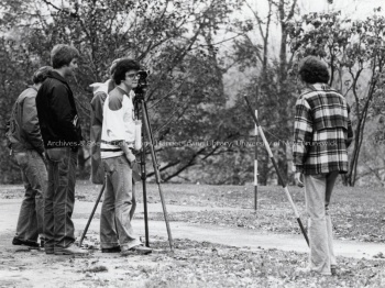 Engineering students surveying. Record group/Fonds PR; Series 1; Sub-series 3; Item 5796 [19--].