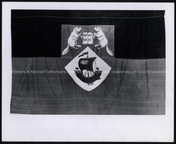 University flag, 1961. UA PC 4; no. 9 (1). Photo credit: Harvey Studios Ltd.