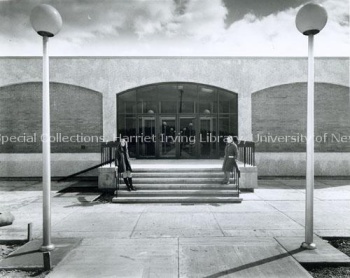 Exterior of William Ganong Hall  Record group/Fonds UA PC; Series UA PC 9e; Item no. 3 (2) 1964