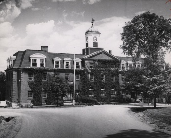 Lady Beaverbrook Residence with flagpole in front, (between 1950 - 1967). PR; Series 1; Sub-series 6; Item 7332.