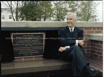 Dr. Colin B. Mackay at the unveiling of The MacKay Promenade, May 1978.UA RG 340; Series 14; File 13040A, 13040B, 13040C. Photo credit: Joe Stone and Son Ltd.