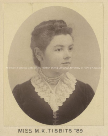 Mary K. Tibbits, [ca. 1889]. UNB Class Composite and Group Photographs Database.