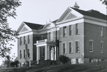 Front of Memorial Hall, [195-]. UA PC 9 no. 13 (1).