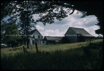 Neville Farm on original location, [between 1952-1956]. UA RG 350; Series 8; Sub-series 1; File 2, Box 3, Vol 3; UNB106.