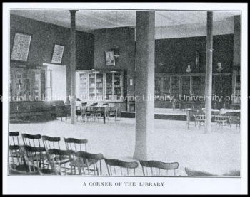 The library in the Old Arts Building (Sir Howard Douglas Hall), [after 1876]. UA PC-10 no. 14.