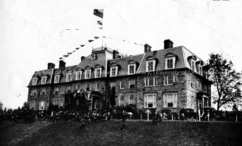 Old Arts Building decorated for Sports Day, 1896. UA PC 9 no. 24 (18).