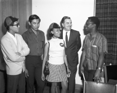 1968 orientation students wearing beanies