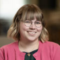 woman wearing glasses